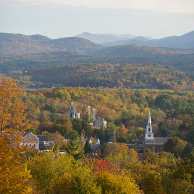 Fall foliage overlooking Brandon, Vermont