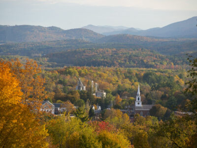 Fall foliage overlooking Brandon, Vermont
