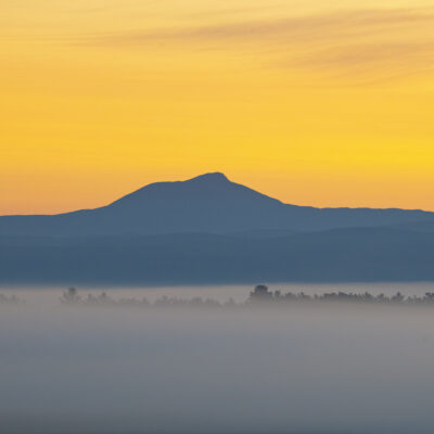 Camel's Hump at sunrise from Panton, Vermont