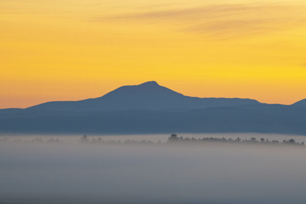 Camel's Hump at sunrise from Panton, Vermont