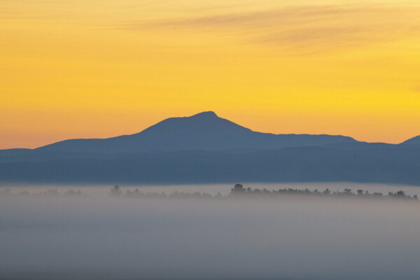 Camel's Hump at sunrise from Panton, Vermont