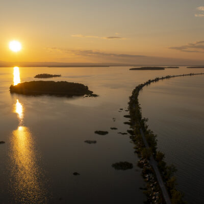 Colchester Causeway on Lake Champlain in Colchester, Vermont