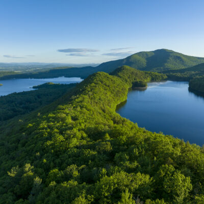 Aerial view of Lake Dunmore and Silver Lake, Vermont