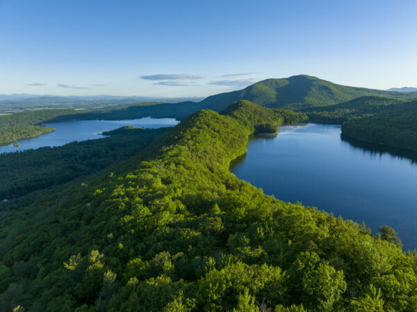 Aerial view of Lake Dunmore and Silver Lake, Vermont