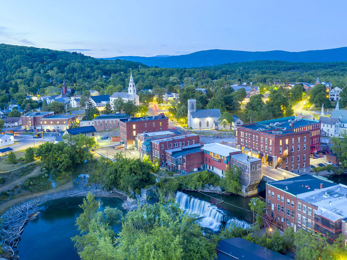 Twilight View of Middlebury, Vermont