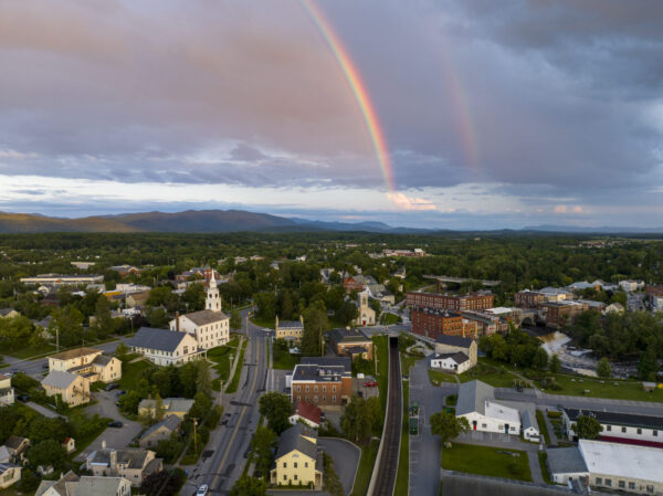 Rainbow over Middlebury, Vermont