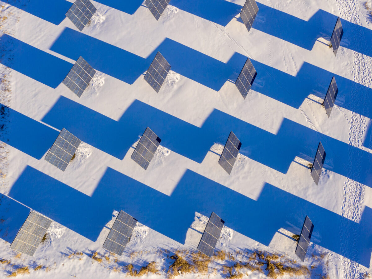 Solar Panels in Winter, MIddlebury College, Vermont