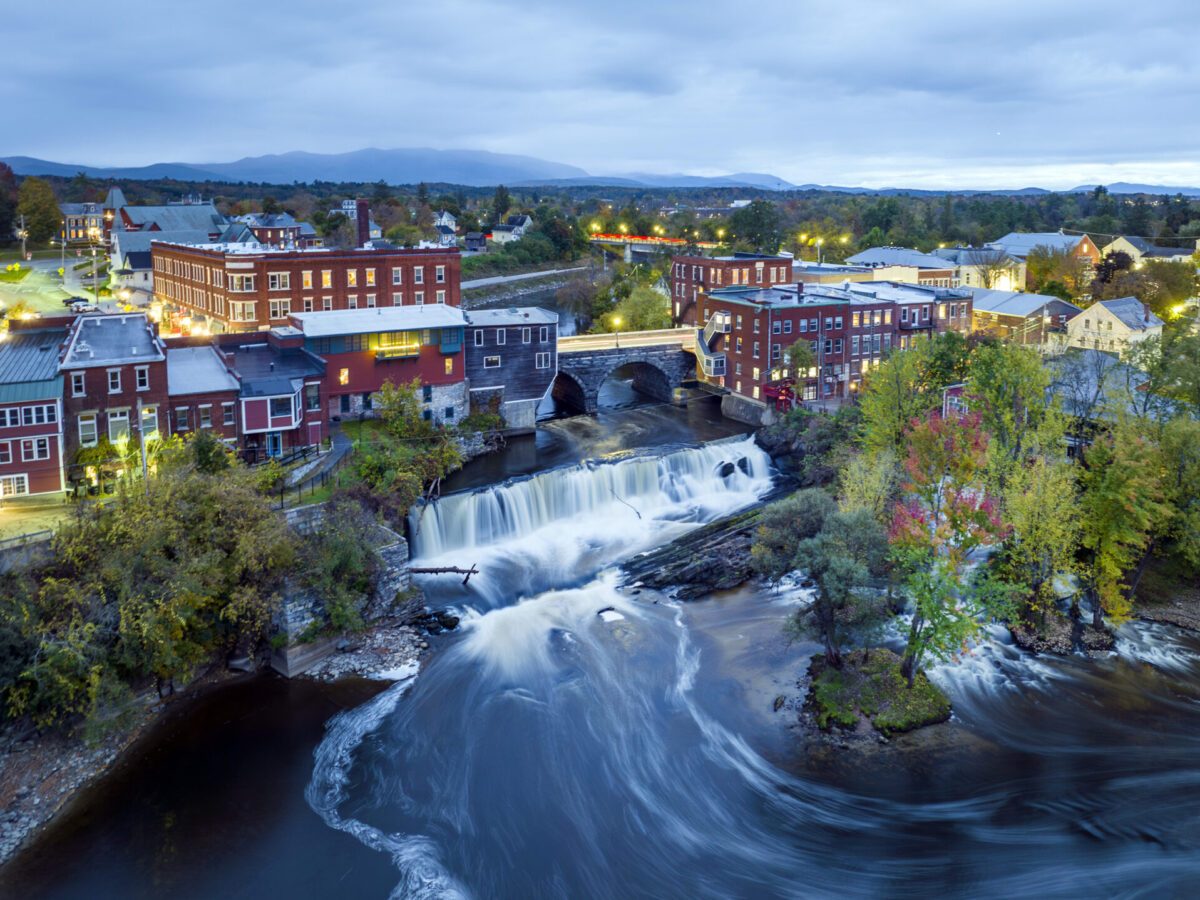 October View of Otter Creek Falls, Middlebury, Vermont