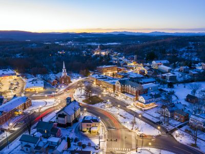 Winter Twilight, Brandon, Vermont