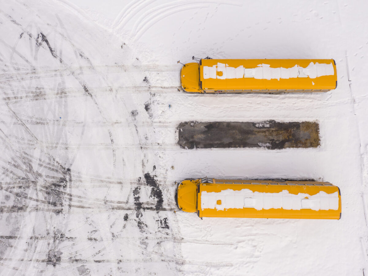 Two School Buses, Addison, Vermont