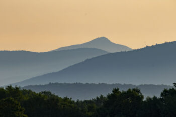 Sunrise view of Camel's Hump from Weybridge, Vermont. Classic Vermont Landscape Print Collection by Caleb Kenna Photography