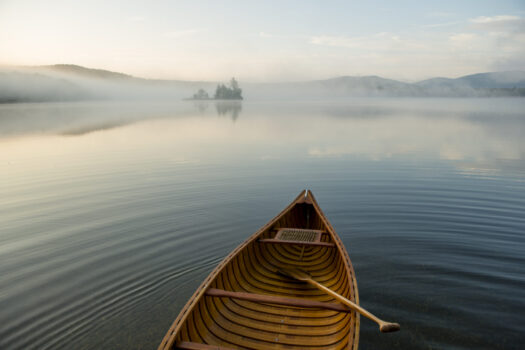 Lake Ninevah, Mount Holly, Vermont Canoe at sunrise, Lake Ninevah, Mount Holly, Vermont